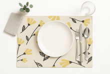 Load image into Gallery viewer, DaDa Bedding Set of 4-Pieces Sunshine Yellow Fleur Spring Tapestry Dining Table Placemats 13” x 19” (18112)