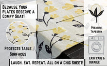 Load image into Gallery viewer, DaDa Bedding Yellow Fleur Floral Garden Woven Tapestry Dining Table Runner (18112)