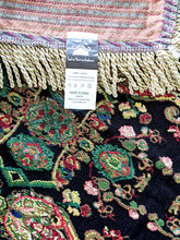 Load image into Gallery viewer, Tache Elegant Black Ornate Paisley Woven Tapestry Tablecloth (18192)