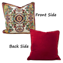 Load image into Gallery viewer, Tache Elegant Ivory Colorful Ornate Paisley Woven Tapestry Throw Pillow Cover (18193)