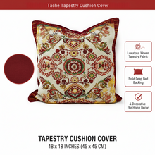 Load image into Gallery viewer, Tache Elegant Burgundy Ornate Paisley Woven Tapestry Throw Pillow Cover (18194)