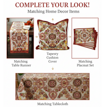 Load image into Gallery viewer, Tache Elegant Burgundy Ornate Paisley Woven Tapestry Throw Pillow Cover (18194)