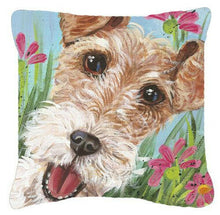 Load image into Gallery viewer, Fox Terrier by Judith Yates Canvas Decorative Pillow JYJ0178PW1414