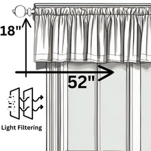 Load image into Gallery viewer, DaDa Bedding Ivory Blue Elegance Mini Medallions Floral Window Curtain Valance - 18&quot; x 52&quot; (JHW-660)