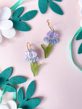 Load image into Gallery viewer, Purple Iris Earrings