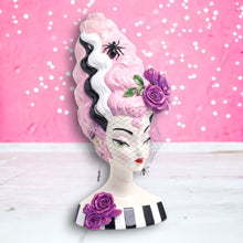 Load image into Gallery viewer, 18in Monster Bride Bust with Pink Hair by December Diamonds