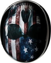 Load image into Gallery viewer, Z1R, Z1R Vagrant Helmet USA Skull Black Small 0103-1308 - Motorcycle Helmet with Drop-Down Sun Visor and Removable Liner