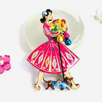 1950s Fancy Lady Brooch by Rosie Rose Parker