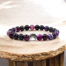 Load image into Gallery viewer, Dream Amethyst Bracelet with Dog/Cat Footprint Paw Charm