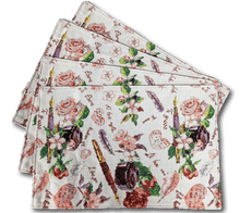 Load image into Gallery viewer, DaDa Bedding Set of 4-Pieces Sweet Love Notes Pink Floral Tapestry Dining Table Placemats 13” x 19”