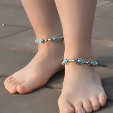 Load image into Gallery viewer, Timeless Elegance Blue Turquoise Anklet