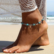 Load image into Gallery viewer, Timeless Elegance Blue Turquoise Anklet