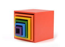 Load image into Gallery viewer, 6-Piece Primary Color Rainbow Wooden Nesting Box Set