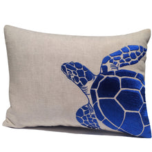 Load image into Gallery viewer, Blue Turtle Throw Pillow