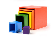 Load image into Gallery viewer, 6-Piece Primary Color Rainbow Wooden Nesting Box Set