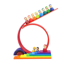 Load image into Gallery viewer, 11 Pcs Wooden Rainbow Rectangular Building Boards in Primary Colors