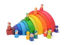 Load image into Gallery viewer, **Pre-order (Ships in 1-2 Weeks)**12-Piece Rainbow Wooden Peg Dolls – Primary Color