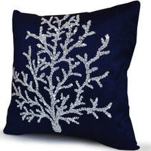 Load image into Gallery viewer, Beaded Large Coral Throw Pillow Cover