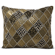 Load image into Gallery viewer, Black Gold Rapsody Pillow Cover