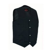 Load image into Gallery viewer, Men's Traditional Motorcycle Denim Vest with Plain Sides