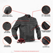 Load image into Gallery viewer, Full Hand Black Leather Motorcycle Jacket