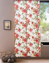 Load image into Gallery viewer, DaDa Bedding Set of 2-Pieces Romantic Roses Pink Floral Sheer Window Panel Curtains (JHW-879)