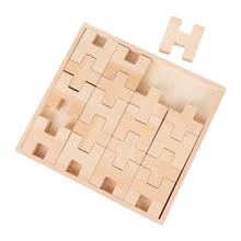 Load image into Gallery viewer, **Pre-order (Ships in 2-3 Weeks)**20-Piece Wooden “H” and “+” Shape Block Set with Storage Tray