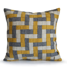 Load image into Gallery viewer, Decorative Grey Yellow Ivory Felt Pillow Cover  Accent Throw Pillow Gift Pillow Nursery Decor