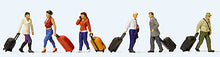 Load image into Gallery viewer, Preiser 10640 HO Scale Walking Travelers w/Rolling Suitcases
