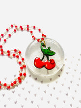 Load image into Gallery viewer, Retro Cherry Beaded Necklace by Rosie Rose Parker