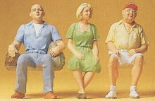 Load image into Gallery viewer, Preiser 45080 G Scale Seated People -- Wearing Summer Clothes