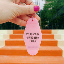 Load image into Gallery viewer, 1st Place in Giving Zero Fucks Keychain in Blush Pink