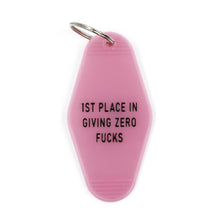 Load image into Gallery viewer, 1st Place in Giving Zero Fucks Keychain in Blush Pink