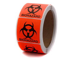 Load image into Gallery viewer, &quot;Biohazard&quot; Warning Labels - 2&quot; x 2&quot; - 500/Roll