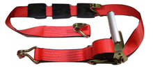 Load image into Gallery viewer, 2&quot; x 11 Ft 3-Point Ratchet Strap w/Wire Hooks For Auto Hauling | RED