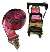 Load image into Gallery viewer, 2&quot; x 12 ft. Ratchet Strap w/Wire Hooks - Red Scuff Edge®
