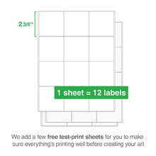 Load image into Gallery viewer, Square Laser Labels - 2-3/4" x 2-3/4"