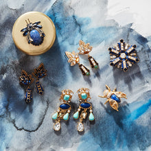 Load image into Gallery viewer, Starburst earrings, lapis lazuli