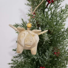 Load image into Gallery viewer, Wooden Flying Pig ornament