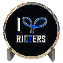 Load image into Gallery viewer, DL2-04 I Love Rioters 2020 Dumpster Fire Handcuff Zip Ties Police Thin Blue Line Overtime Challenge Coin