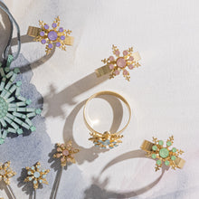 Load image into Gallery viewer, Classic snowflake skinny napkin rings, pastel, set of four