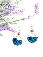 Load image into Gallery viewer, Lepidolite Half Circle Earrings