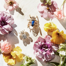 Load image into Gallery viewer, Giant gem bug brooch, lapis lazuli