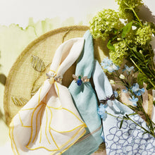 Load image into Gallery viewer, Etched wing bug skinny napkin rings, agate, set of four