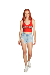 Maryland Terps Red Crop Tank Top