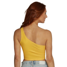 Load image into Gallery viewer, LSU Yellow One Shoulder Top