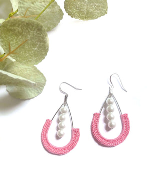 Teardrop Pearl Lined Earrings