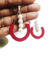 Load image into Gallery viewer, Teardrop Pearl Lined Earrings