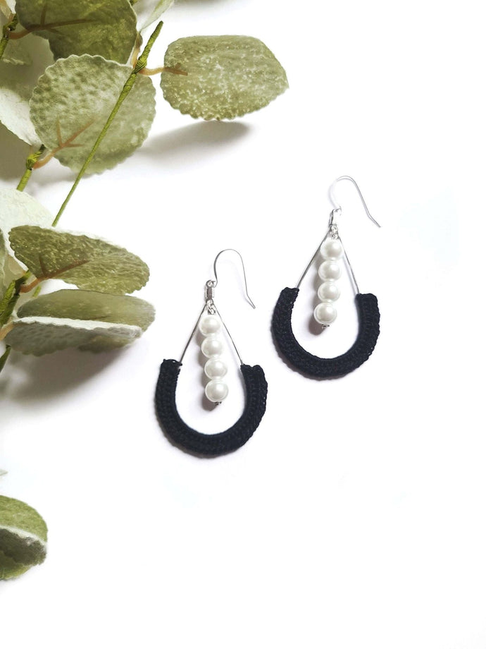 Teardrop Pearl Lined Earrings