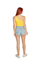 Load image into Gallery viewer, Iowa Hawkeyes Yellow One Shoulder Top